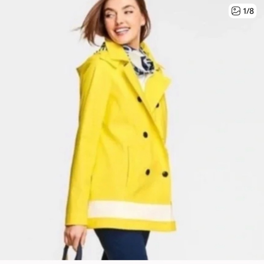 Talbots Iconic Yellow Raincoat lined with cotton Fleece Size P